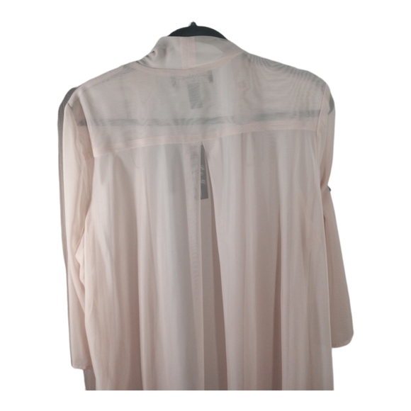 R & M Richards Collection Lightweight Sheer Flowy Cream Cardigan SZ 16W - Picture 2 of 9